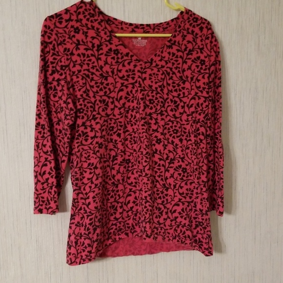 Jones New York Tops - Shirt.  Pink with black flowers